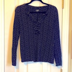 🌺 2 for $23 🌺 LOFT Polka Dot Top-XS-Black and Light Beige